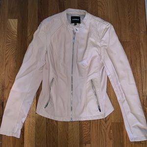 Light Pink Express Vegan Leather Jacket Size Small